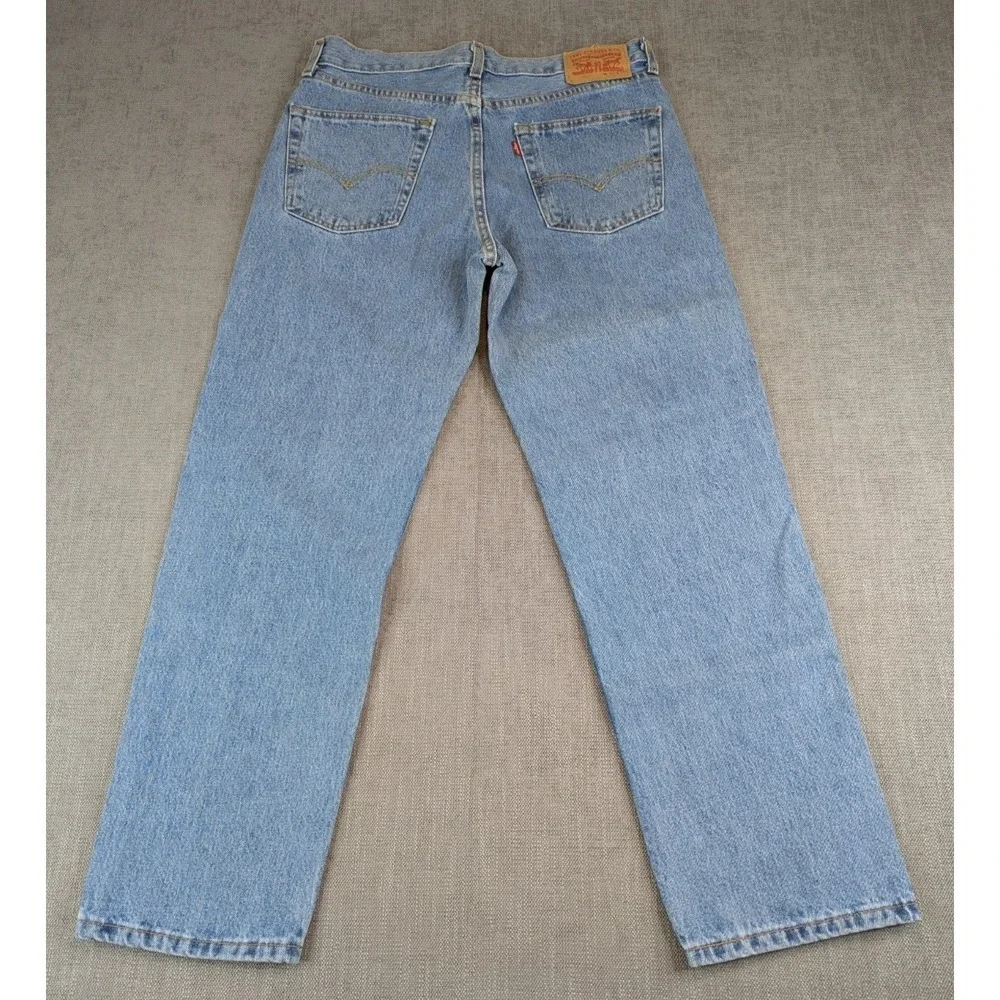 NWT Levis Jeans Mens 33x30 Light Blue 550 Relaxed Straight Denim Pants Casual - Picture 3 of 12